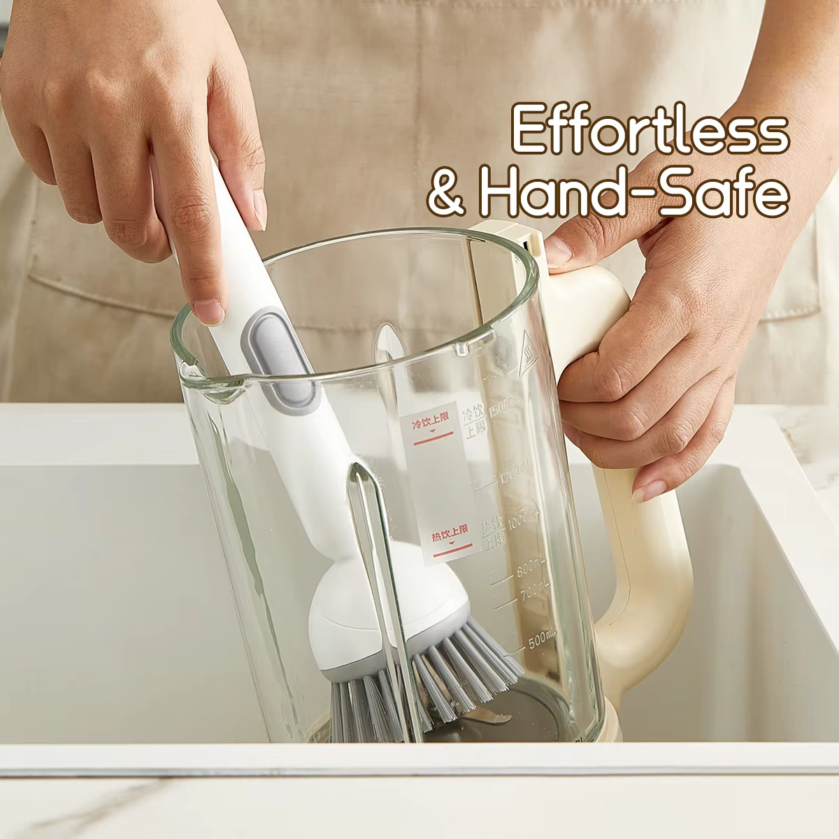 Kitchen Cleaning Adjustable Handle Brush With Soap Dispenser Refillable PET Portable Head For Dishes Pans Pots