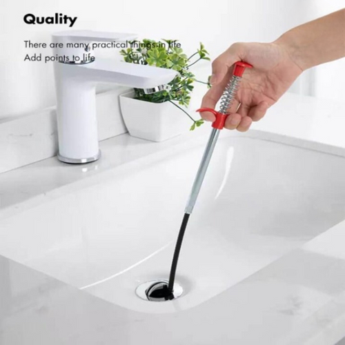 90CM Stainless Steel Sink Drain Cleaner | Flexible Spring Clog Remover