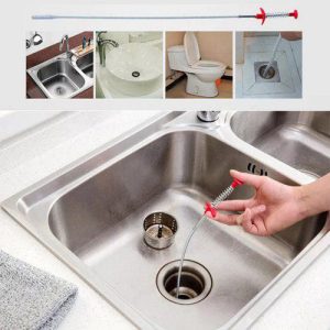 90CM Stainless Steel Sink Drain Cleaner | Flexible Spring Clog Remover