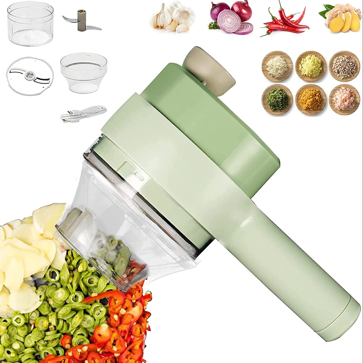 Electric Handheld Vegetable Cutter & Food Chopper